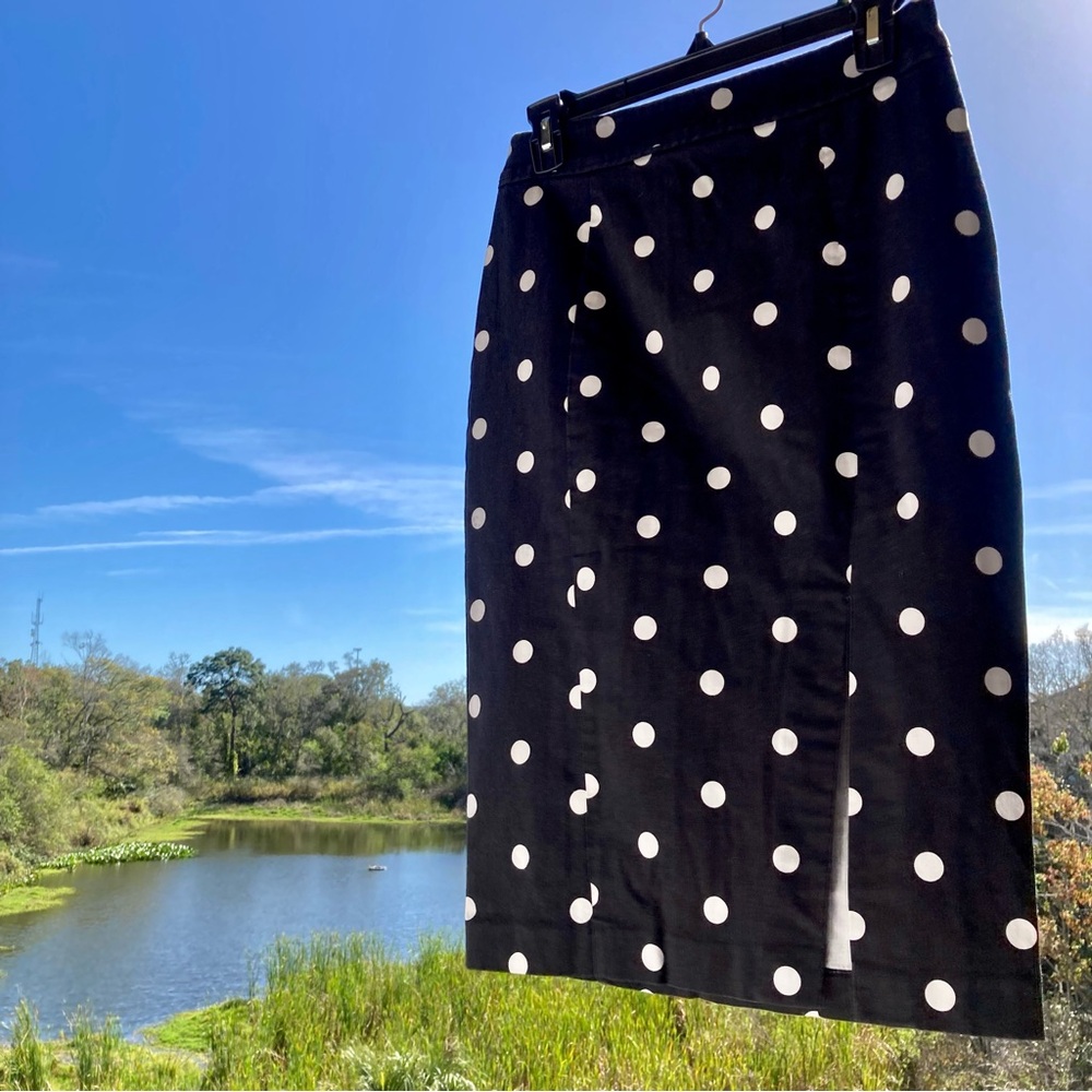 7th Avenue Design Studio skirt from New York skirt /black pencil/with polka Sz:4